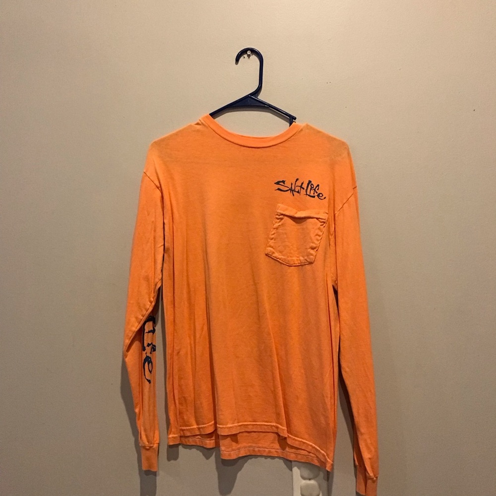 Salt Life Men's Vibrant Orange Long Sleeve Tee
